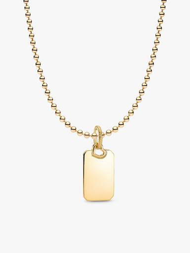Naszyjnik z prostokątną zawieszką typu dog tag do grawerowania