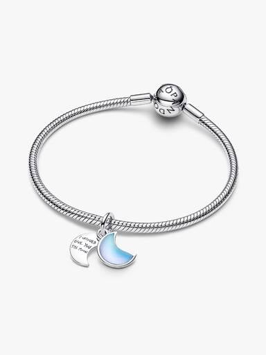 Podwójny charms-zawieszka z półksiężycem