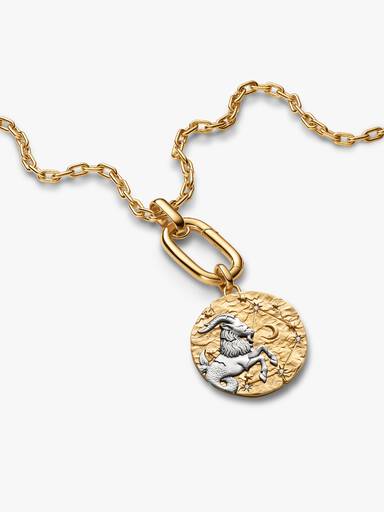 Duży charms-medalion ze znakiem zodiaku Koziorożec