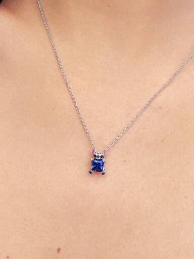 Krótki naszyjnik Disney Stitch z niebieskim kamieniem