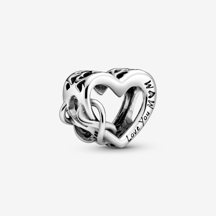 Charms Serce „Kocham Cię Mamo” z symbolem nieskończoności image number 0