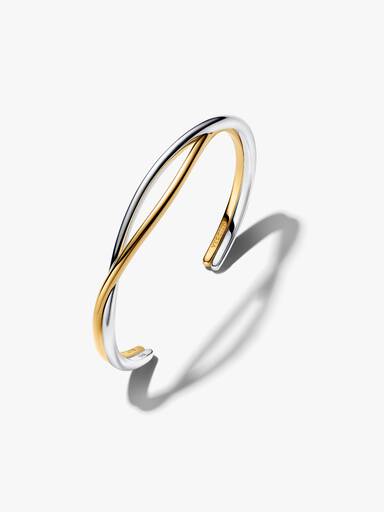 Dwutonowa otwarta bransoletka bangle