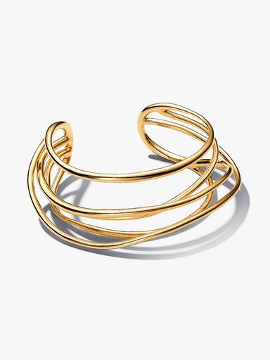Otwarta ażurowa bransoletka bangle o organicznym kształcie