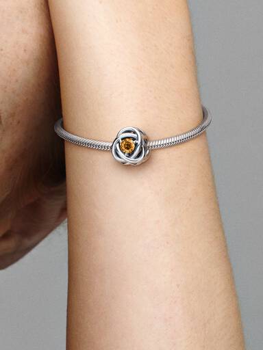 Listopad Charms Urodzinowy Miodowy symbol wieczności