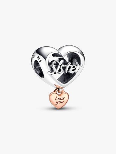 Charms Serce „Kocham Cię Siostro”