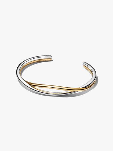 Dwutonowa otwarta bransoletka bangle