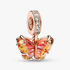 Charms-zawieszka Motyl z różowego i żółtego szkła Murano Charms-zawieszka Motyl z różowego i żółtego szkła Murano