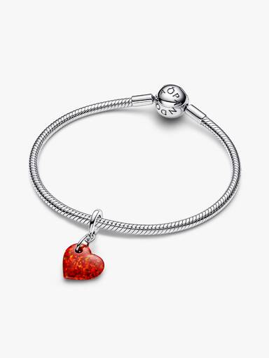 Charms-zawieszka Opalizujące czerwone serce