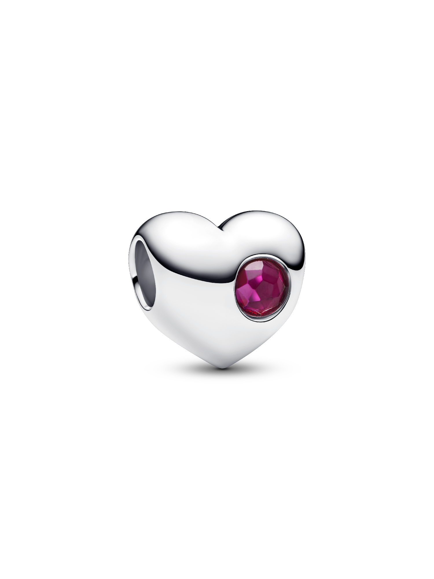 Charms do grawerowania w kształcie serca z purpurowym kamieniem