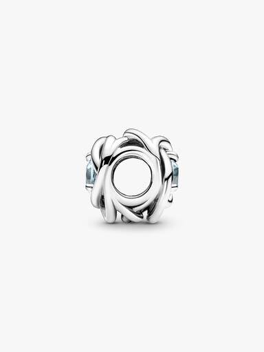 Marzec Charms Urodzinowy Błękitny symbol wieczności