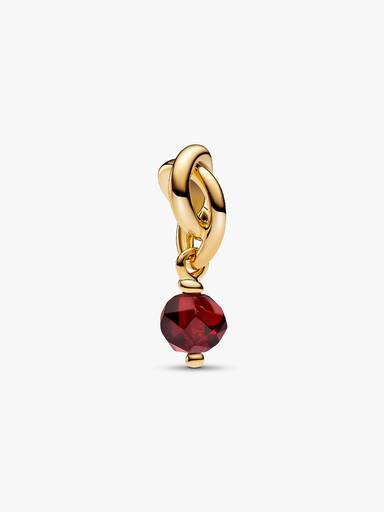 Fasetowany charms-zawieszka Ciemnoczerwony symbol wieczności