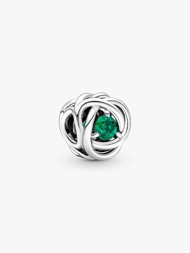 Maj Charms Urodzinowy Zielony symbol wieczności