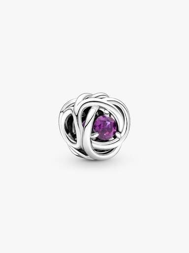 Luty Charms Urodzinowy Fioletowy symbol wieczności