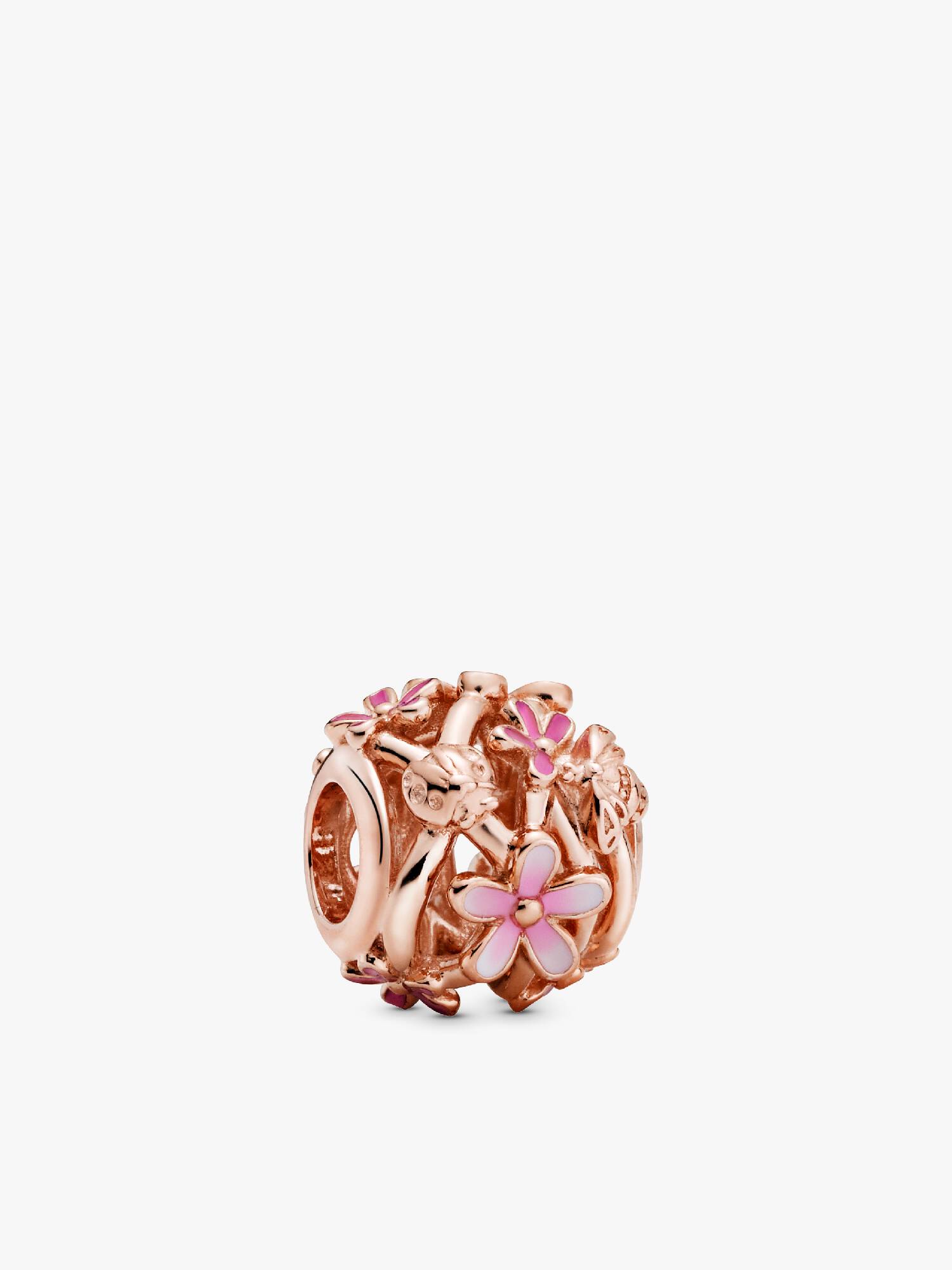 Charms Różowa ażurowa stokrotka