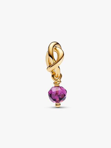 Fasetowany charms-zawieszka Fioletowy symbol wieczności
