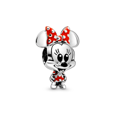 Disney Charms Myszka Minnie z sukienką i kokardą w grochy