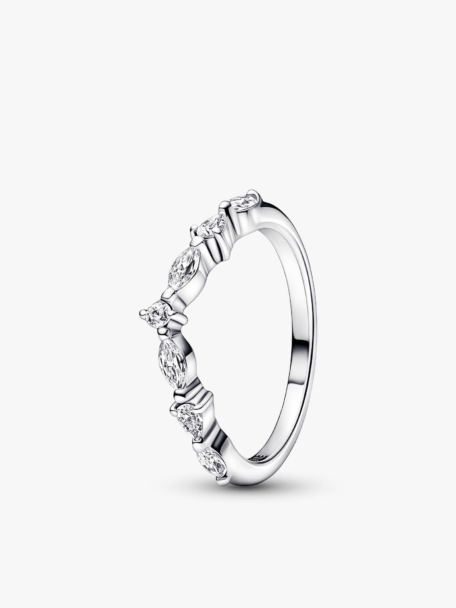 Lśniący naprzemienny pierścionek Pandora Timeless Wish