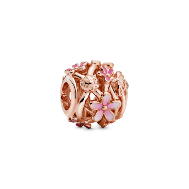 Charms Różowa ażurowa stokrotka
