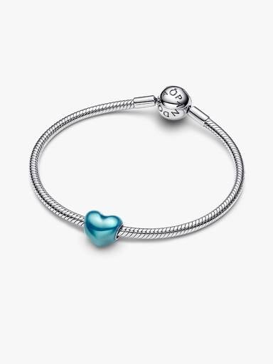 Charms Błękitne metaliczne serce