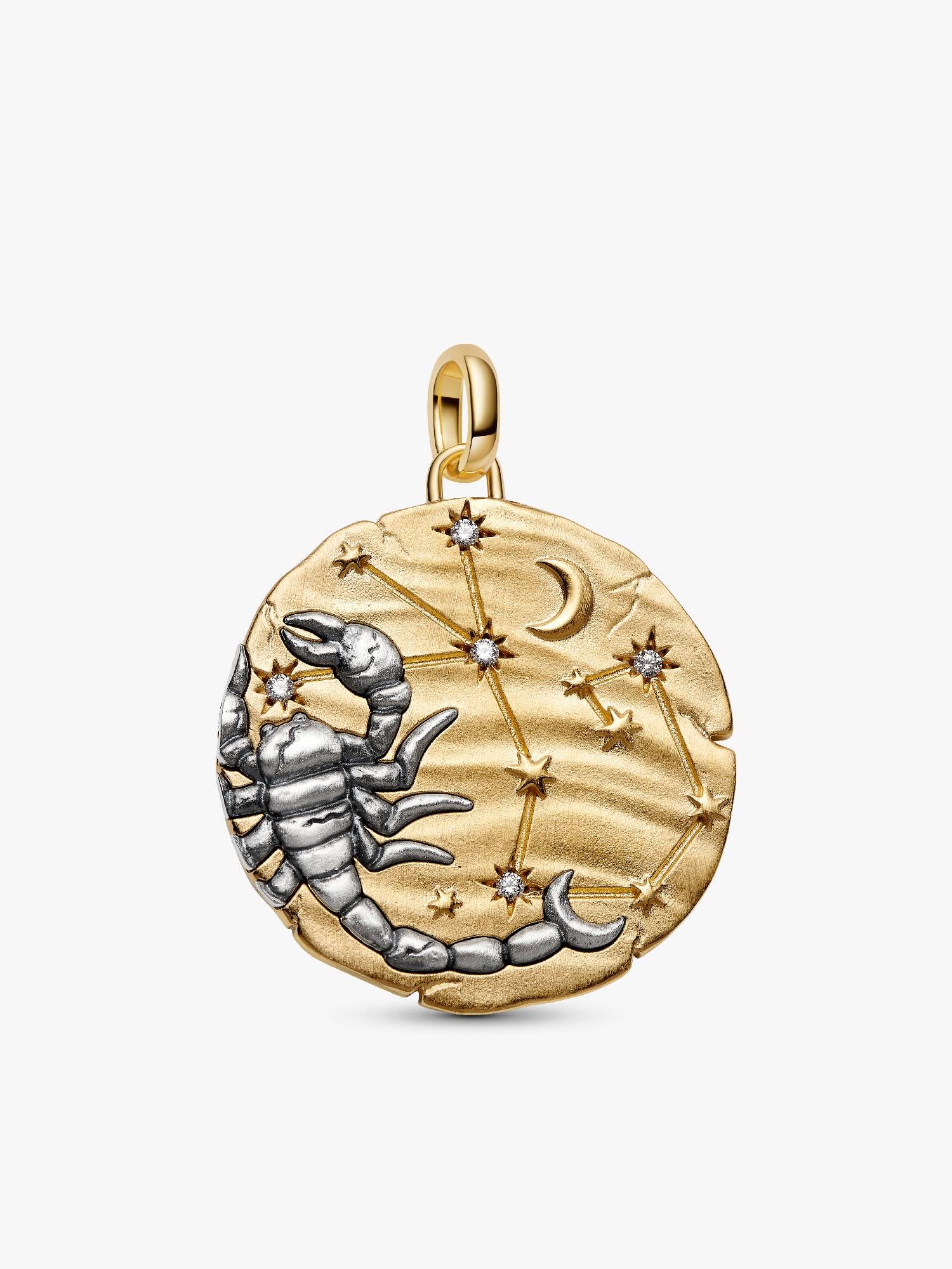 Duży charms-medalion ze znakiem zodiaku Skorpion