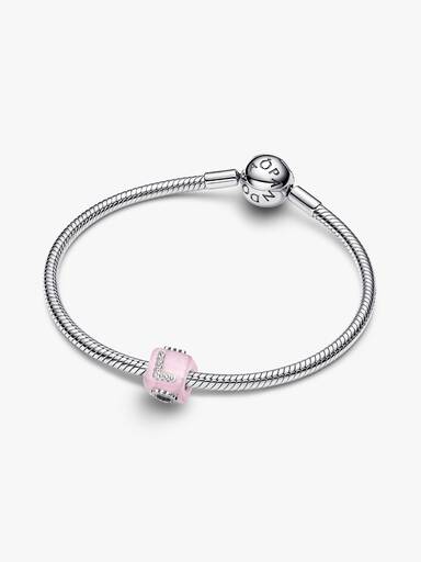 Charms z różowego szkła Murano Kostka miłości