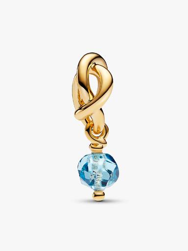 Fasetowany charms-zawieszka Jasnoniebieski symbol wieczności