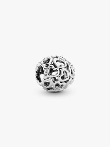 Charms Różowe Ażurowe Serduszka
