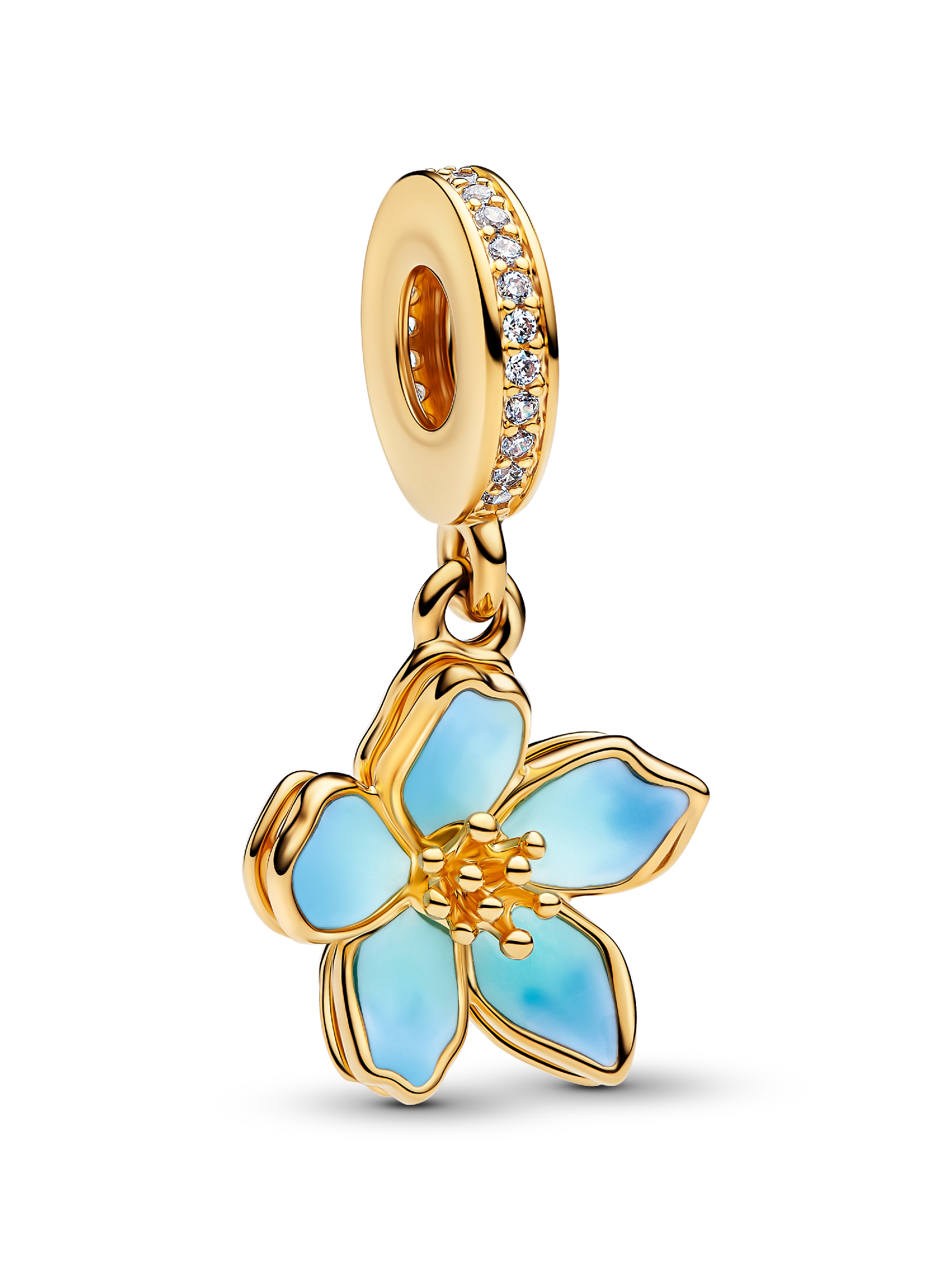 Charms-zawieszka Błękitny kwiat