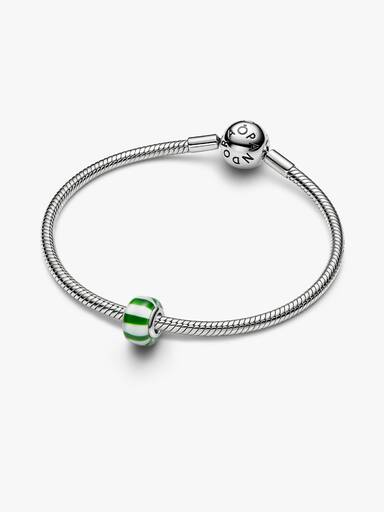 Charms Zielono-białe Murano, Platerowane platyną