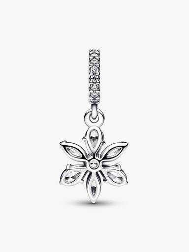 Okrągły lśniący charms-zawieszka ze zbiorem roślin