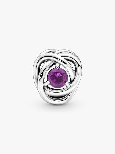 Luty Charms Urodzinowy Fioletowy symbol wieczności