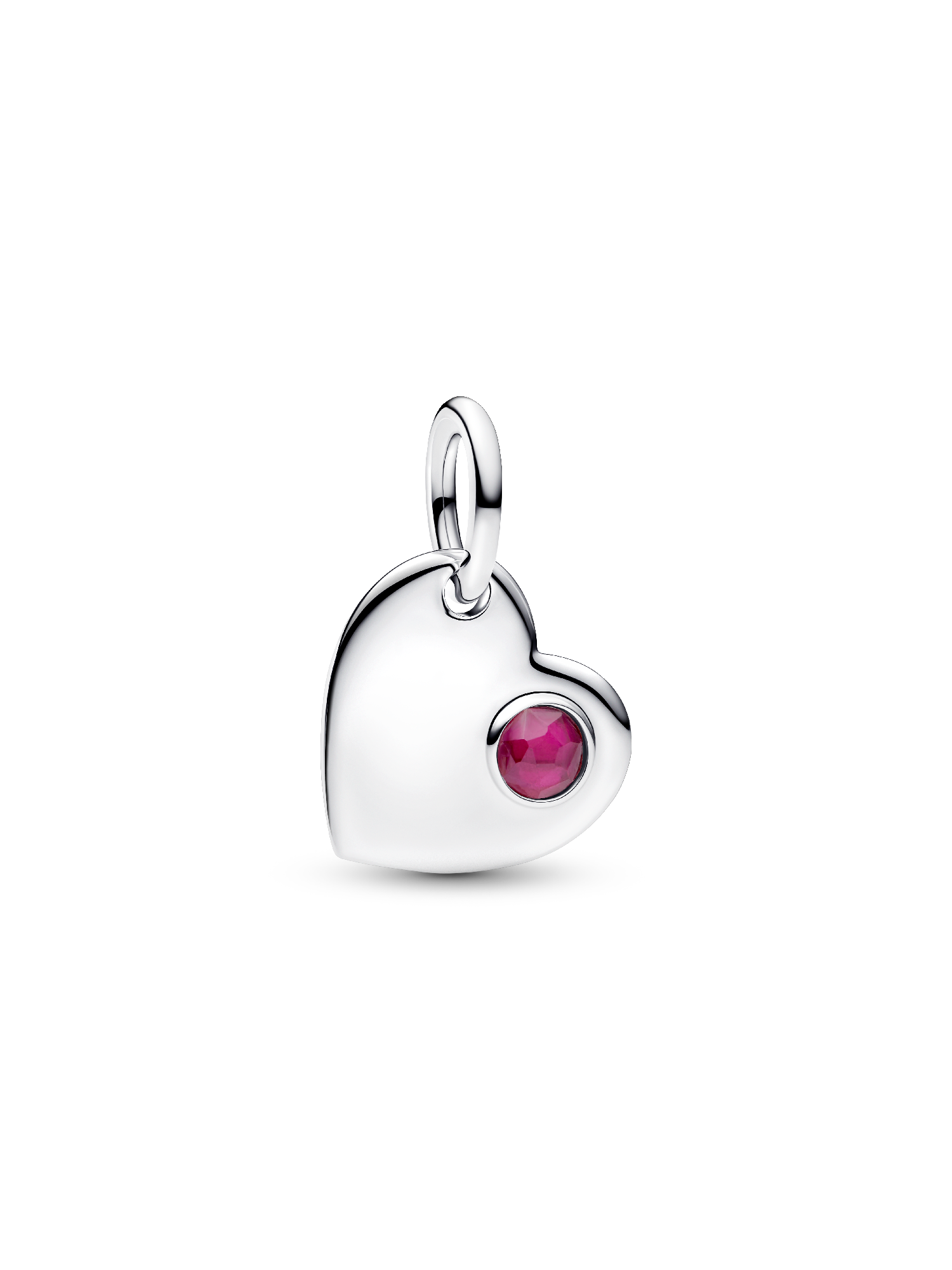 Lipiec Charms-zawieszka do grawerowania w kształcie serca z purpurowym kamieniem