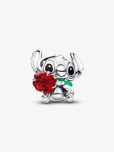 Charms ze szkła Murano Disney Stitch i róża