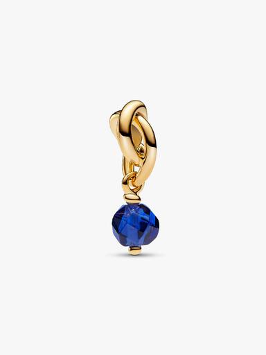 Fasetowany charms-zawieszka Ciemnoniebieski symbol wieczności