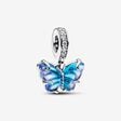Charms-zawieszka Motyl z niebieskiego szkła Murano