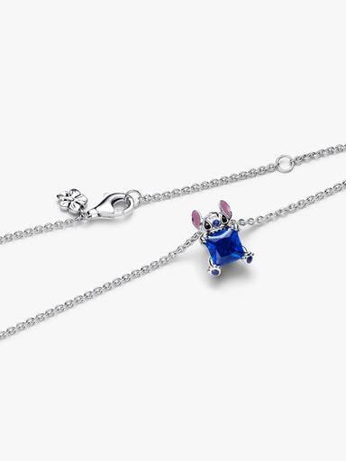 Krótki naszyjnik Disney Stitch z niebieskim kamieniem