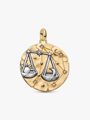 Duży charms-medalion ze znakiem zodiaku Waga