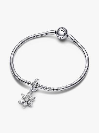 Okrągły lśniący charms-zawieszka ze zbiorem roślin