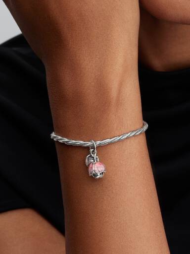 Dwutonowy charms-zawieszka Rozkwitający pąk