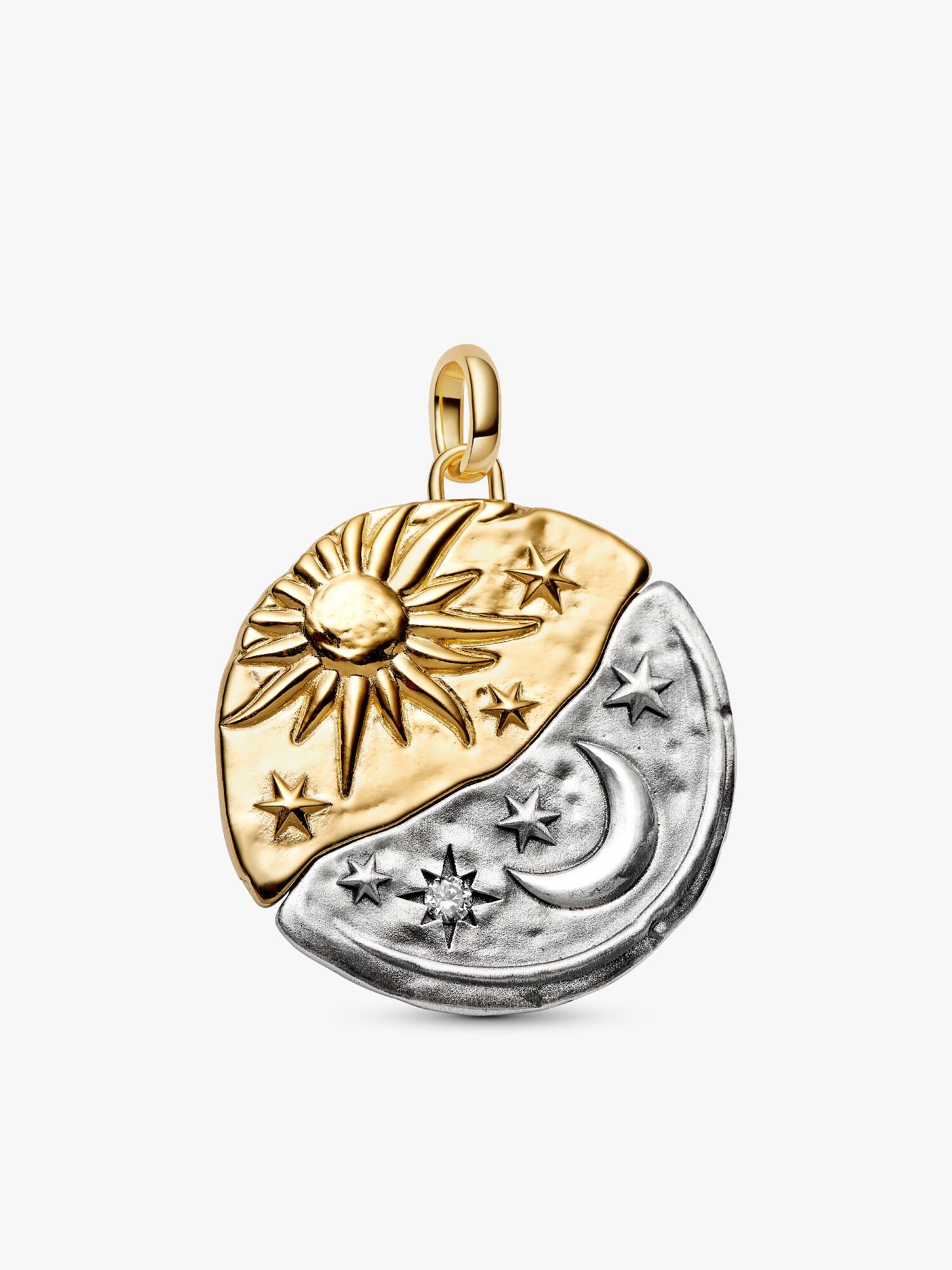 Duży charms-medalion Słońce i księżyc