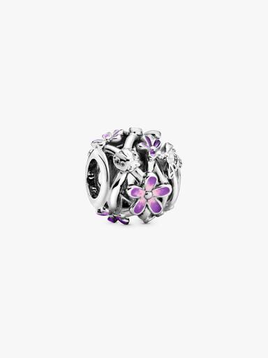 Ażurowy charms Fioletowa stokrotka