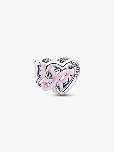 Charms Splecione serce i motyl