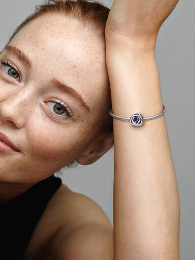Luty Charms Urodzinowy Fioletowy symbol wieczności