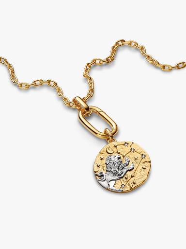 Duży charms-medalion ze znakiem zodiaku Lew