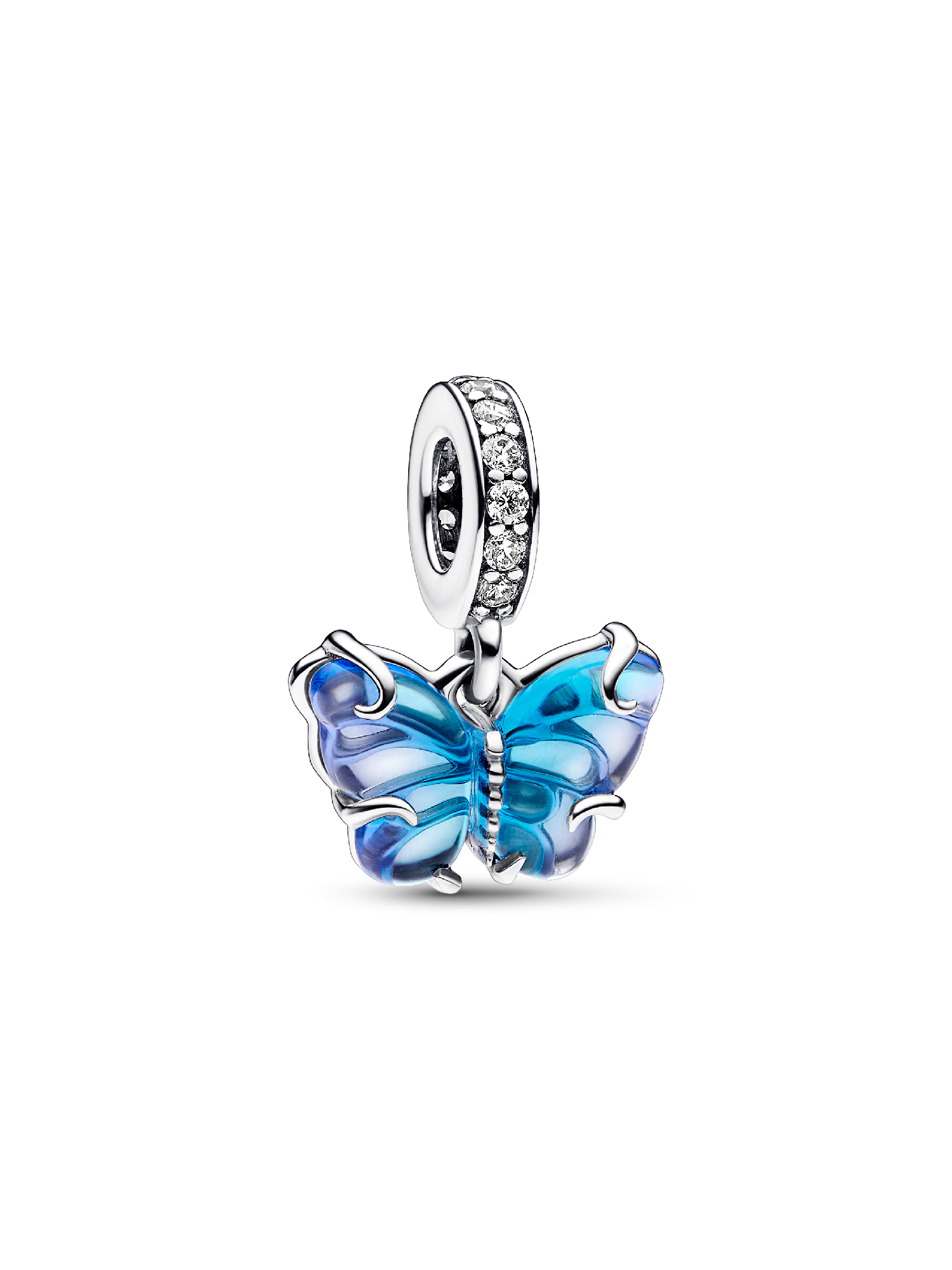 Charms-zawieszka Motyl z niebieskiego szkła Murano