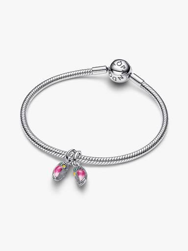 Rozdzielany charms-zawieszka Papużki-nierozłączki