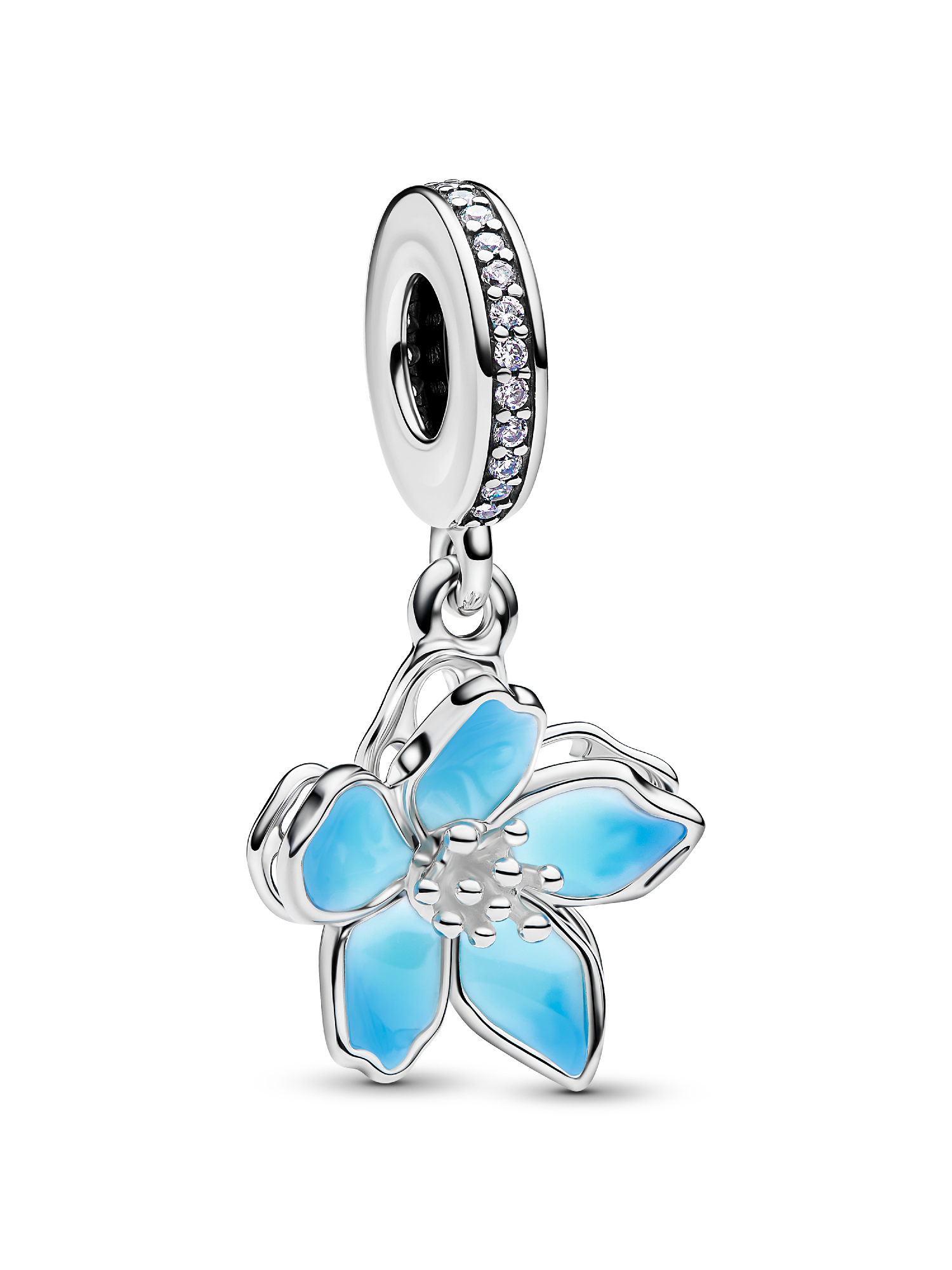 Charms-zawieszka Błękitny kwiat