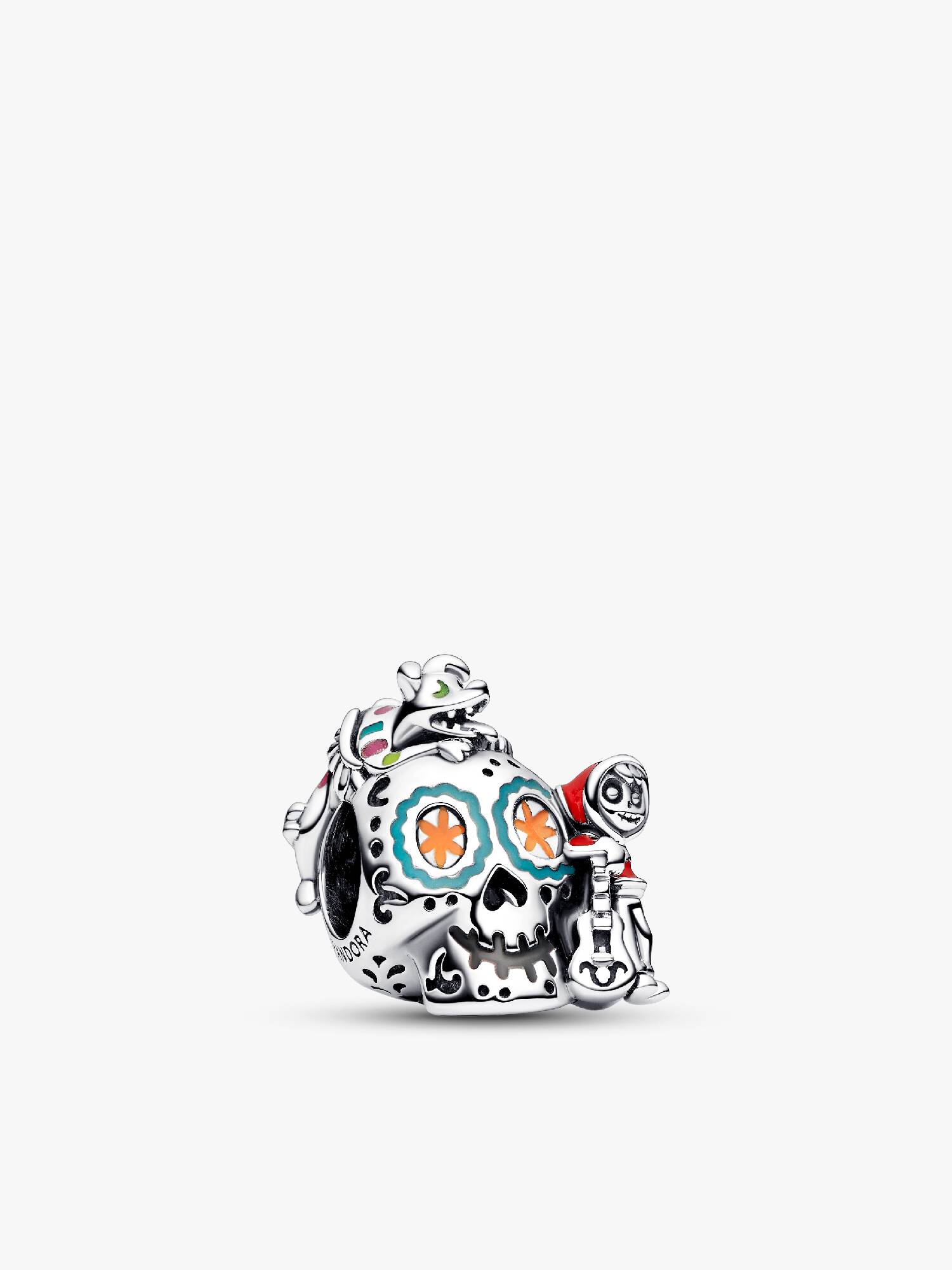 Charms Disney Pixar Coco, Miguel i Dante na czaszce świecącej w ciemności