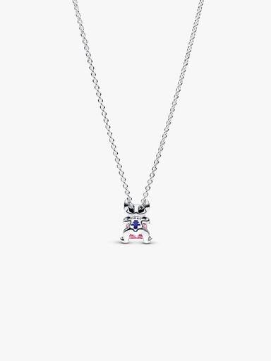 Krótki naszyjnik Disney Stitch z różowym kamieniem