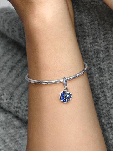 Lśniący charms-zawieszka Obrotowy księżyc